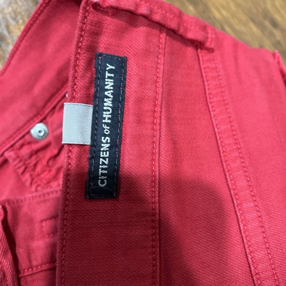 Citizens Of Humanity Jeans Women 26 Red Denim Rocket Crop High Rise Skinny - Picture 13 of 16
